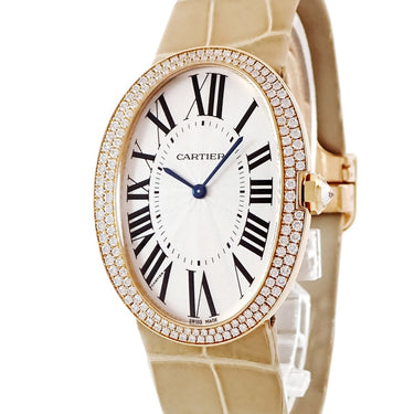 腕時計 カルティエ Cartier ベニュワール LM WB520022 手巻き レディース K18YG無垢 純正ダイヤ 青針 ギョウシェ ローマン
