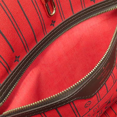 ルイヴィトン LOUIS VUITTON ネヴァーフル MM N51105 エベヌ×スリーズ ダミエキャンバス トートバッグ ゴールド金具 茶 赤 ショルダーバッグ 肩掛け