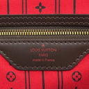 ルイヴィトン LOUIS VUITTON ネヴァーフル MM N51105 エベヌ×スリーズ ダミエキャンバス トートバッグ ゴールド金具 茶 赤 ショルダーバッグ 肩掛け