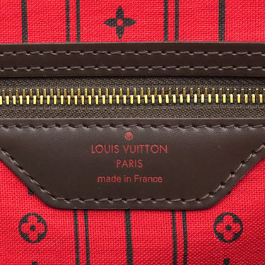 ルイヴィトン LOUIS VUITTON ネヴァーフル MM N51105 エベヌ×スリーズ ダミエキャンバス トートバッグ ゴールド金具 茶 赤 ショルダーバッグ 肩掛け