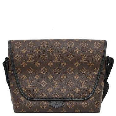 ルイヴィトン Louis Vuitton マグネティック メッセンジャー M45557 モノグラム モノグラムマカサー ショルダーバッグ マットブラック金具 茶 黒