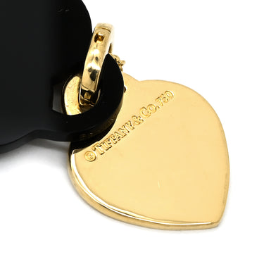 ティファニー Tiffany & Co リターン トゥ ティファニー ダブルハート ブラック×イエローゴールド K18YG オニキス ネックレス T＆Co. オニキス