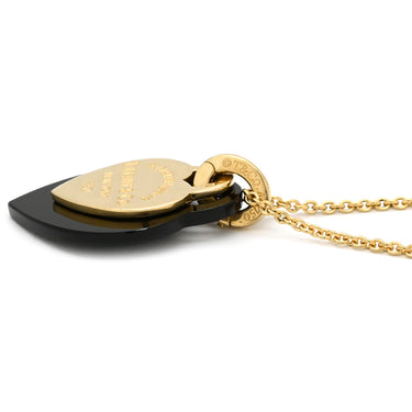 ティファニー Tiffany & Co リターン トゥ ティファニー ダブルハート ブラック×イエローゴールド K18YG オニキス ネックレス T＆Co. オニキス