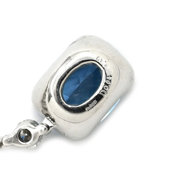 ノンブランド NON BRAND アクアマリン 3.40ct ダイヤ ペンダント ブルー×プラチナシルバー Pt900 アクアマリン ダイヤモンド PT850(チェーン) ネックレス ブルー 青 オーバル プラチナ900 ドロップ スウィング