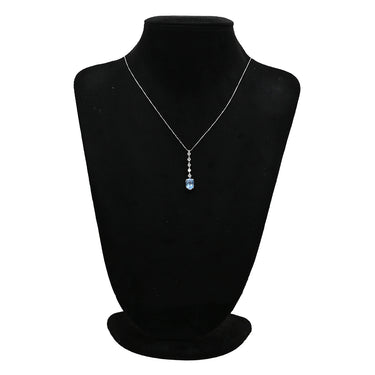 ノンブランド NON BRAND アクアマリン 3.40ct ダイヤ ペンダント ブルー×プラチナシルバー Pt900 アクアマリン ダイヤモンド PT850(チェーン) ネックレス ブルー 青 オーバル プラチナ900 ドロップ スウィング