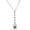 ノンブランド NON BRAND アクアマリン 3.40ct ダイヤ ペンダント ブルー×プラチナシルバー Pt900 アクアマリン ダイヤモンド PT850(チェーン) ネックレス ブルー 青 オーバル プラチナ900 ドロップ スウィング