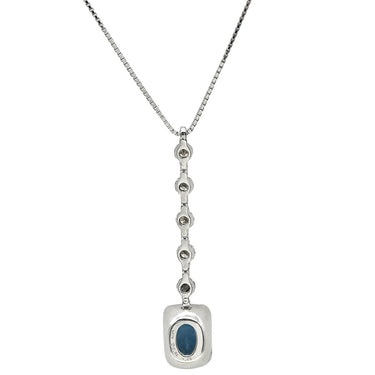 ノンブランド NON BRAND アクアマリン 3.40ct ダイヤ ペンダント ブルー×プラチナシルバー Pt900 アクアマリン ダイヤモンド PT850(チェーン) ネックレス ブルー 青 オーバル プラチナ900 ドロップ スウィング
