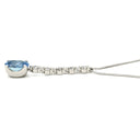 ノンブランド NON BRAND アクアマリン 3.40ct ダイヤ ペンダント ブルー×プラチナシルバー Pt900 アクアマリン ダイヤモンド PT850(チェーン) ネックレス ブルー 青 オーバル プラチナ900 ドロップ スウィング