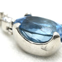 ノンブランド NON BRAND アクアマリン 3.40ct ダイヤ ペンダント ブルー×プラチナシルバー Pt900 アクアマリン ダイヤモンド PT850(チェーン) ネックレス ブルー 青 オーバル プラチナ900 ドロップ スウィング