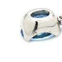 ノンブランド NON BRAND アクアマリン 3.40ct ダイヤ ペンダント ブルー×プラチナシルバー Pt900 アクアマリン ダイヤモンド PT850(チェーン) ネックレス ブルー 青 オーバル プラチナ900 ドロップ スウィング