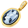 ミキモト MIKIMOTO ペルリータ ストーンカメオ イエローゴールド K18YG ダイヤモンド ストーン ペンダントトップ 18K 750 ネックレストップ
