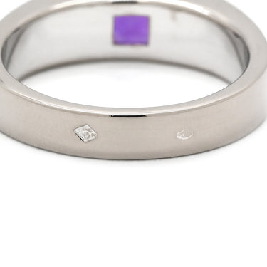 カルティエ Cartier タンク アメジスト パープル×ホワイトゴールド K18WG アメジスト #57 リング 指輪 Au750 18K 18金 スクエアカット 17号