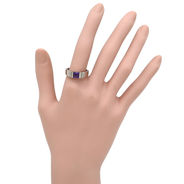 カルティエ Cartier タンク アメジスト パープル×ホワイトゴールド K18WG アメジスト #57 リング 指輪 Au750 18K 18金 スクエアカット 17号