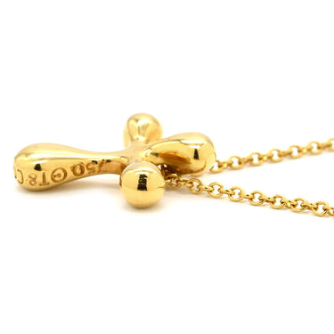 ティファニー Tiffany & Co ドッツクロス イエローゴールド K18YG ネックレス エルサ ペレッティ 18K 750 YG 十字架