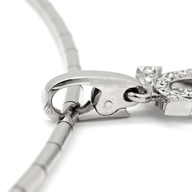カルティエ Cartier 2C ダイヤ チャーム オメガネックレス ホワイトゴールド K18WG ダイヤモンド ネックレス Cartier 18K Au750 WG ダイヤモンド