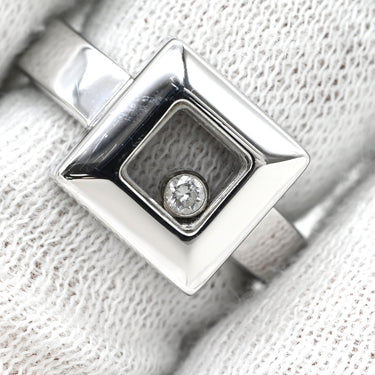ショパール CHOPARD ハッピーダイヤ スクエア 82/2938-20 ホワイトゴールド K18WG ダイヤモンド リング 指輪 750 18K ムービングダイヤ 1P 10.5号