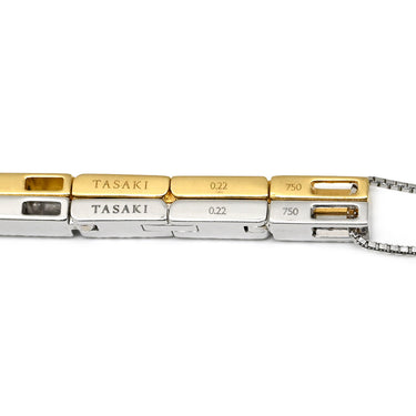 タサキ TASAKI ダイヤ クロス ペンダント ホワイトゴールド×イエローゴールド K18WG K18YG ダイヤモンド ネックレス コンビ 十字架