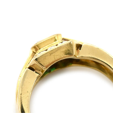 ダミアーニ DAMIANI ヴィンテージ カクテルリング エメラルド ダイヤモンド グリーン×イエローゴールド K18YG エメラルド ダイヤモンド リング 指輪 Au750 18K 18金 11号