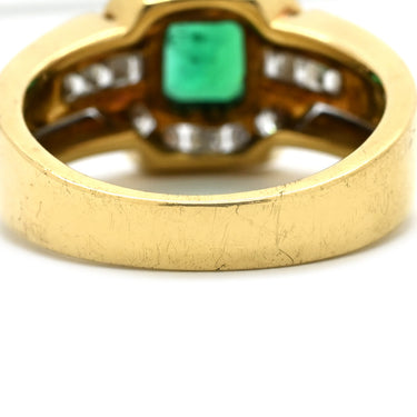ダミアーニ DAMIANI ヴィンテージ カクテルリング エメラルド ダイヤモンド グリーン×イエローゴールド K18YG エメラルド ダイヤモンド リング 指輪 Au750 18K 18金 11号