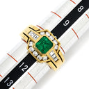 ダミアーニ DAMIANI ヴィンテージ カクテルリング エメラルド ダイヤモンド グリーン×イエローゴールド K18YG エメラルド ダイヤモンド リング 指輪 Au750 18K 18金 11号