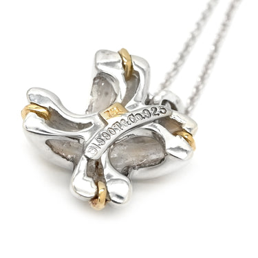 ティファニー Tiffany & Co シグネチャー イエローゴールド×シルバー K18YG シルバー925 ネックレス Au750 18K YG AG925 コンビ