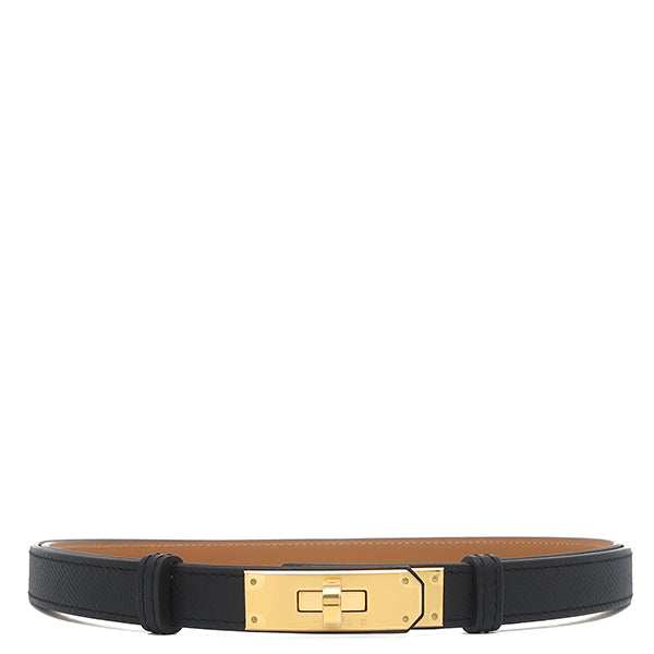 エルメス HERMES ケリー 18 ブラック ヴォーエプソン ベルト ゴールド