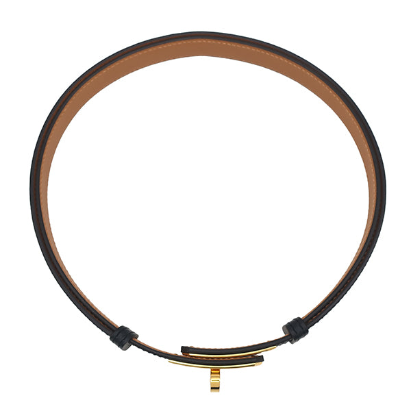 エルメス HERMES ケリー 18 ブラック ヴォーエプソン ベルト ゴールド