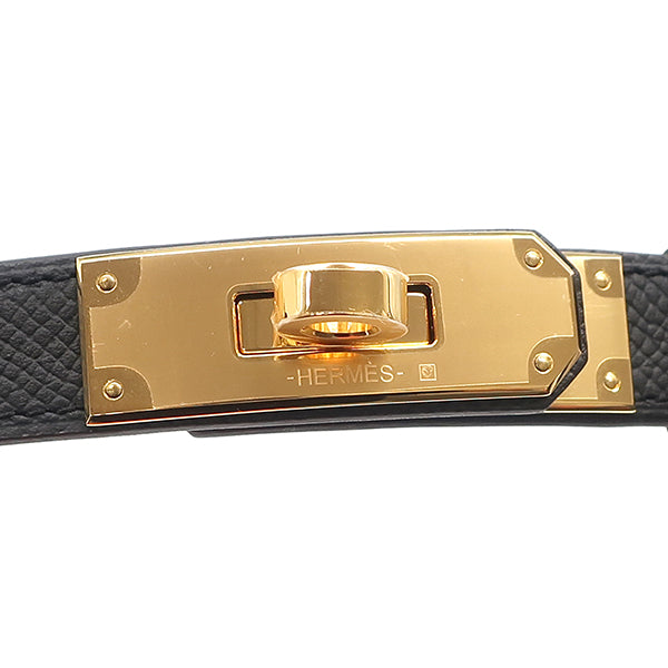 エルメス HERMES ケリー 18 ブラック ヴォーエプソン ベルト ゴールド
