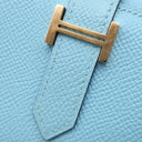 エルメス HERMES ベアン コンビネ ヴェルソ セレスト×ヴェールジェイド ヴォーエプソン 三つ折り財布 ゴールド金具 水色 緑 バイカラー