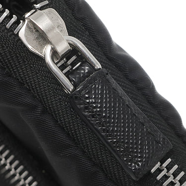 プラダ PRADA Re-Nylon ショルダーポーチ 2ZT024 ブラック ナイロン レザー ショルダーバッグ シルバー金具 フォンポーチ スマホショルダー トライアングルロゴ