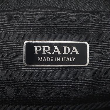 プラダ PRADA Re-Nylon ショルダーポーチ 2ZT024 ブラック ナイロン レザー ショルダーバッグ シルバー金具 フォンポーチ スマホショルダー トライアングルロゴ