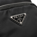 プラダ PRADA Re-Nylon ショルダーポーチ 2ZT024 ブラック ナイロン レザー ショルダーバッグ シルバー金具 フォンポーチ スマホショルダー トライアングルロゴ