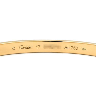 カルティエ Cartier LOVE ラブブレスレット ミディアムモデル B6081500 イエローゴールド K18YG #17 ブレスレット 750 18K YG バングル