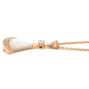ブルガリ Bvlgari ディーヴァ ドリーム 356452 ホワイトパール×ピンクゴールド K18PG ダイヤモンド マザーオブパール ネックレス 18K PG RG ダイヤモンド パール 扇形