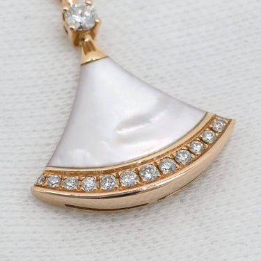 ブルガリ Bvlgari ディーヴァ ドリーム 356452 ホワイトパール×ピンクゴールド K18PG ダイヤモンド マザーオブパール ネックレス 18K PG RG ダイヤモンド パール 扇形