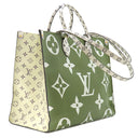 ルイヴィトン LOUIS VUITTON オンザゴーGM M44571 ホワイト×カーキ レザー モノグラムジャイアントキャンバス トートバッグ ゴールド金具 白 緑 ベージュ ショルダー
