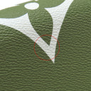 ルイヴィトン LOUIS VUITTON オンザゴーGM M44571 ホワイト×カーキ レザー モノグラムジャイアントキャンバス トートバッグ ゴールド金具 白 緑 ベージュ ショルダー