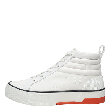 エルメス HERMES ハイカット H231714Z ホワイト×オレンジ キャンバス レザー #40.5 スニーカー 白 黒 オレンジ ソルド品