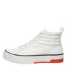 エルメス HERMES ハイカット H231714Z ホワイト×オレンジ キャンバス レザー #40.5 スニーカー 白 黒 オレンジ ソルド品