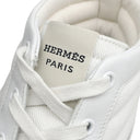 エルメス HERMES ハイカット H231714Z ホワイト×オレンジ キャンバス レザー #40.5 スニーカー 白 黒 オレンジ ソルド品