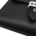 エルメス HERMES サックアデペッシュ 21 ブラック ヴォーエプソン ショルダーバッグ シルバー金具 黒