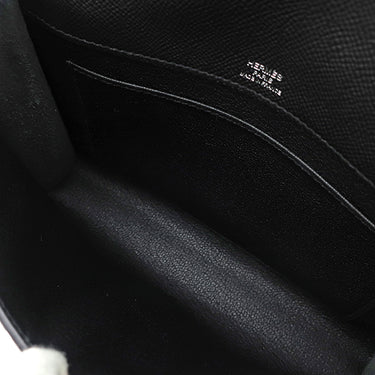 エルメス HERMES サックアデペッシュ 21 ブラック ヴォーエプソン ショルダーバッグ シルバー金具 黒