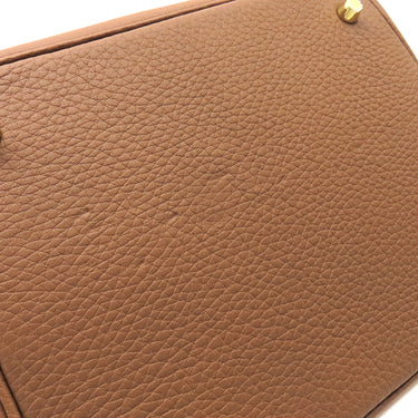 エルメス Hermes ピコタンロックMM ゴールド トリヨンクレマンス ハンドバッグ ゴールド金具 茶 2025年製