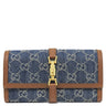 グッチ GUCCI ジャッキー1961 チェーン付き ウォレット 652681 ブルー×ブラウン レザー GGジャガードデニム チェーンウォレット ゴールド金具 デニム ショルダー