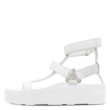 エルメス HERMES エニド ホワイト レザー #36 1/2 サンダル 白 Hディアマン バックル ソルド品