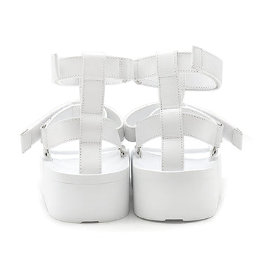 エルメス HERMES エニド ホワイト レザー #36 1/2 サンダル 白 Hディアマン バックル ソルド品