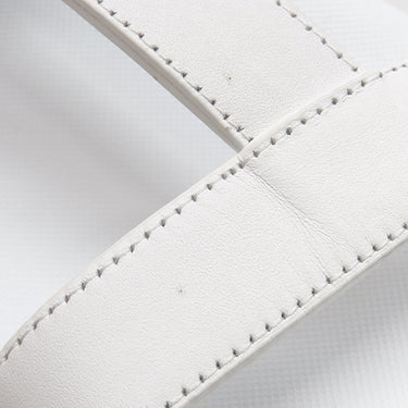 エルメス HERMES エニド ホワイト レザー #36 1/2 サンダル 白 Hディアマン バックル ソルド品