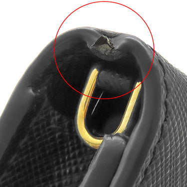 プラダ PRADA サフィアーノ ミニ バッグ 1NF059 ブラック レザー ショルダーバッグ ゴールド金具 黒 トライアングルロゴ