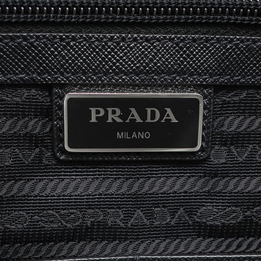 プラダ PRADA ナイロン ブリーフケース 2VE661 ブラック ナイロン レザー 2WAYバッグ シルバー金具 黒 ビジネスバッグ ショルダー トライアングルロゴ