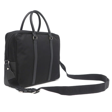 プラダ PRADA ナイロン ブリーフケース 2VE661 ブラック ナイロン レザー 2WAYバッグ シルバー金具 黒 ビジネスバッグ ショルダー トライアングルロゴ